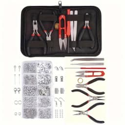 1set/1box Deluxe Jewelry Making Starter Kit,Comprehensive Earrings, Necklace Findings, DIY Plier Tools Set for Jewelry Repair