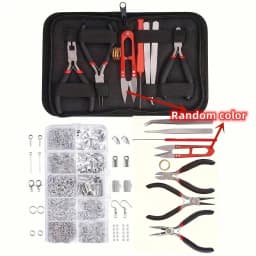 1set/1box Deluxe Jewelry Making Starter Kit,Comprehensive Earrings, Necklace Findings, DIY Plier Tools Set for Jewelry Repair
