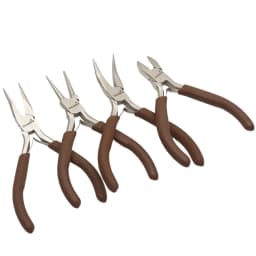 1 Piece Jinggong Carbon Steel Coffee Color Multifunctional Hand Tools Jewelry Pliers Equipment Round Nose End Cutting Wire Plier
