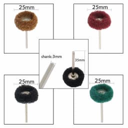 40pcs of 2.35mm/3mm Shank Nylon Fiber Buffing Wheel Scouring Pad Grinding Head T Shape Mini Drill Abrasive Brush Polishing Wheel
