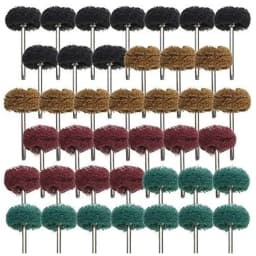 40pcs of 2.35mm/3mm Shank Nylon Fiber Buffing Wheel Scouring Pad Grinding Head T Shape Mini Drill Abrasive Brush Polishing Wheel