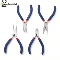Pandahall Jewelry Pliers Sets Carbon-Hardened Steel Side Cutting Round/Bent/Long Chain Nose Pliers DIY Making Jewelry Tools