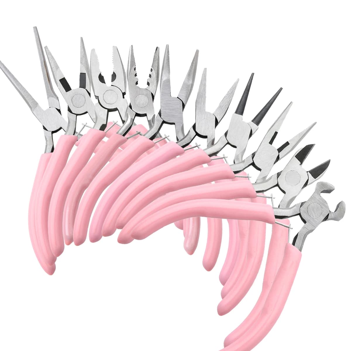 1/5/10pcs Pink Color Handle Anti-slip Splicing and Fixing Jewelry Pliers Tools & Repair Kit, for DIY Jewelery Making