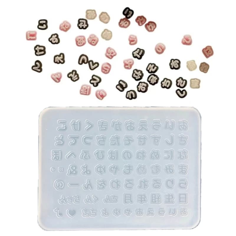Japanese Alphabets Silicone Mould for Nail Decorations Art Carving Mold Hiragana and Katakana Resin Art Template