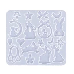 Rabbit Silicone Mold DIY Crystal Earrings Pendant Charm Mould UV Epoxy Resin Molds Keychain Jewelry Making Tool