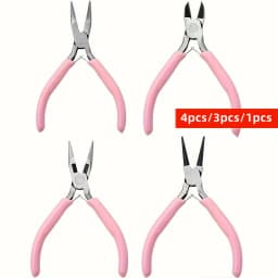 4/3/1pcs Iron Jewelry Pliers Tool Kit Includes Needle Round Wire Cutter And Curved Nose Pliers For Jewelry Beading Repair