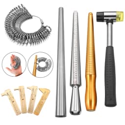 10 Styles Measuring Stick Ring Metal Enlarger Stick Mandrel Handle Hammers Ring Sizer Finger For Jewelry Making Measuring Tools