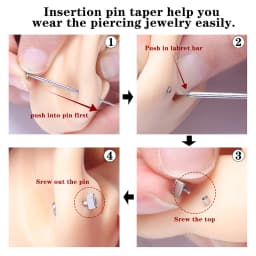 CANNER 14/16/18/20G Stainless Steel Piercing Taper Ball Grabber Tool for Changing Jewelry Flat Back Earrings Body Piercing Kit