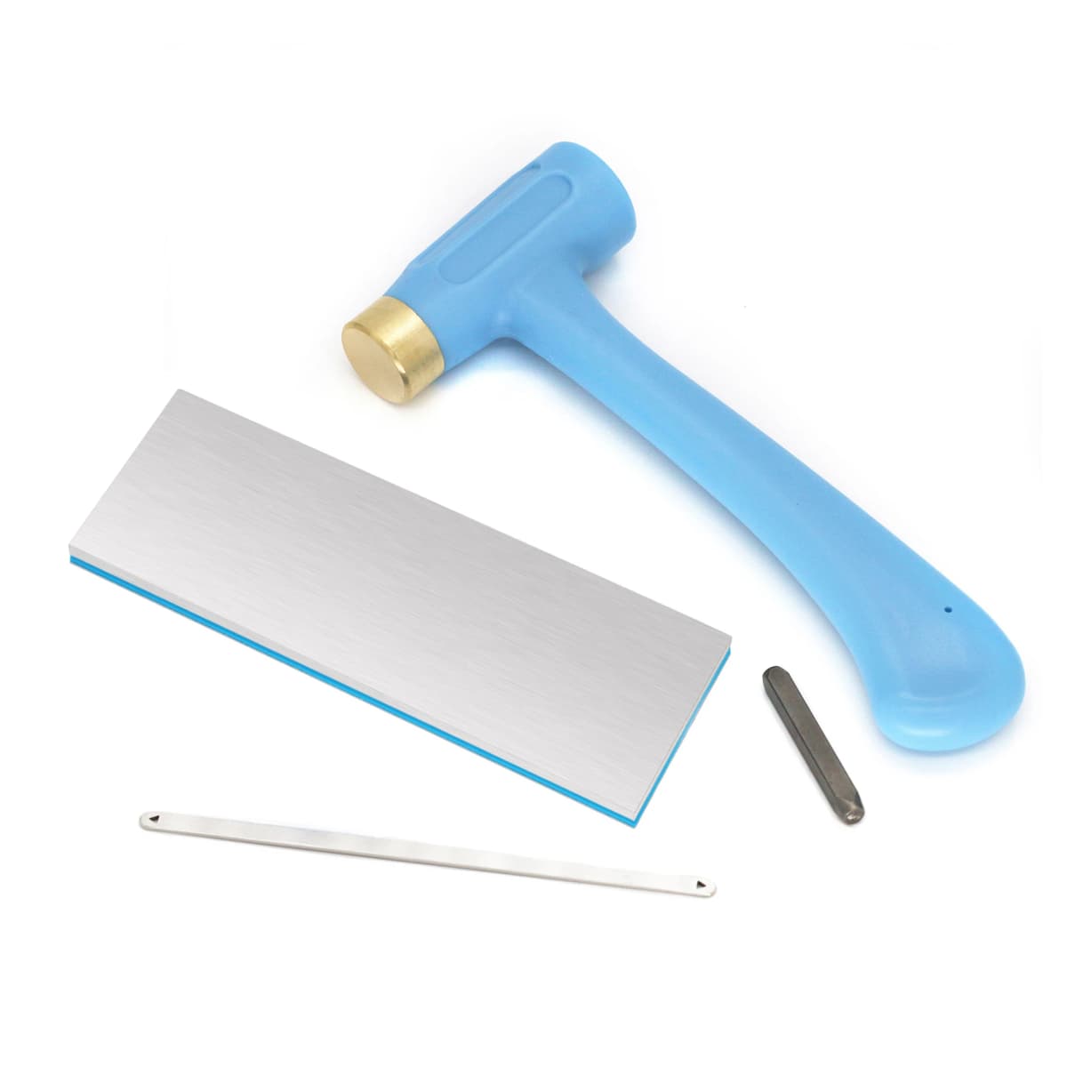 Metal Working Hammer Brass Nylon and Stainless Steel Base Punch Set Hand making Tool for Jewelry