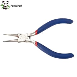 PandaHall Round Nose Plier Stainless Steel Jewelry Pliers Tools & Equipment for DIY Jewelery Accessory MidnightBlue 125x53mm