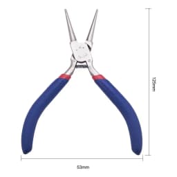 PandaHall Round Nose Plier Stainless Steel Jewelry Pliers Tools & Equipment for DIY Jewelery Accessory MidnightBlue 125x53mm