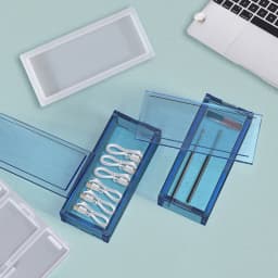 R3MC Domino Box Resin Molds Silicone Jewelry Storage Mold Epoxy Casting Case Mold 19x15cm Rectangular DIY Silicone Mold