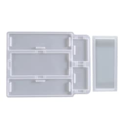 R3MC Domino Box Resin Molds Silicone Jewelry Storage Mold Epoxy Casting Case Mold 19x15cm Rectangular DIY Silicone Mold