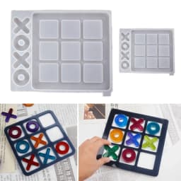 1 Pc Tic Tac Toe Game Board and X O Silicone Molds Set Epoxy Resin DIY Art Craft Mold for Christmas NightA Art Crafts Tools