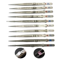 Adjustable Jewelry Tweezers with Buckle Slide Lock Stainless Steel GemStone Diamond Tweezer Professional Jewellery DIY Tools
