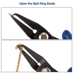 PandaHall 1pc Jewelry Pliers Split Ring Opener Polishing Gunmetal Jewelry Making Tools about 140mm long