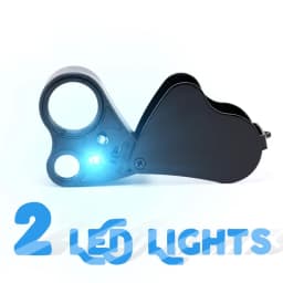 30X 60X Illuminated Jewelers Eye Loupe Magnifier, Foldable Jewelry Magnifier with Bright LED Light for Gems, Jewelry, Coins