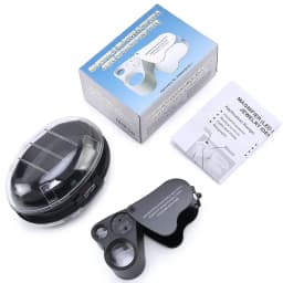 30X 60X Illuminated Jewelers Eye Loupe Magnifier, Foldable Jewelry Magnifier with Bright LED Light for Gems, Jewelry, Coins