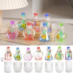 Small Bottle Pendant Silicone Mold Epoxy Resin Molds DIYs Heart Wishing