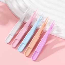 10Pcs/Lot Candy Color Plastic-assisted Fork Tweezers Stickers DIY Tool for Beaded Jewelry Accessories Making