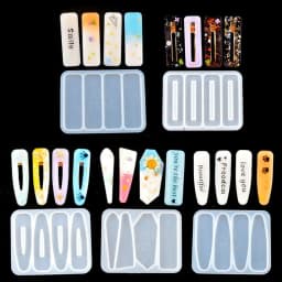 Handmade Barrettes Silicone Epoxy Resin Molds DIY Hair Pin Acrylic Mold Alligator Hair Clip Molds Jewelry Making Tools