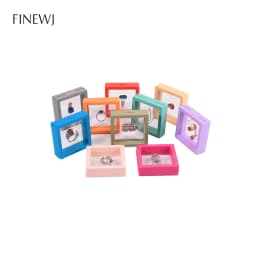 Color PE Film Jewelry Storage Box 3D Packaging Case Coin Free Stand Floating Frame Membrane Ring Earring Bracelet Display Holder