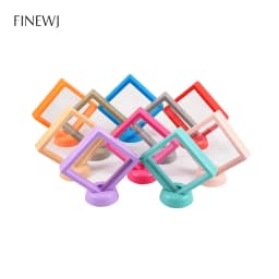 Color PE Film Jewelry Storage Box 3D Packaging Case Coin Free Stand Floating Frame Membrane Ring Earring Bracelet Display Holder