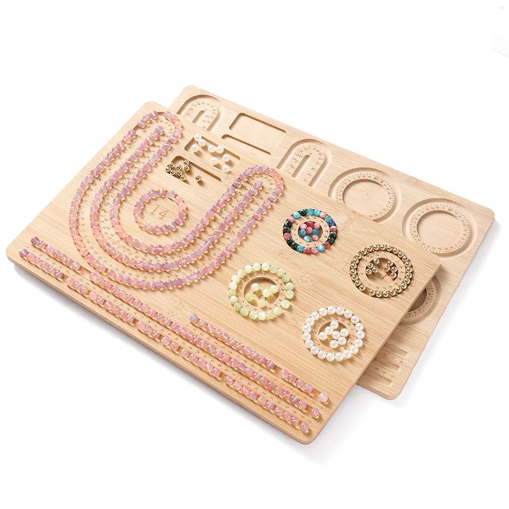 Eco-Friendly Bamboo Bead Board Perfect Tool for Jewelry Making and Beading Projects Bracelet Necklaces Design Beading Mats Trays
