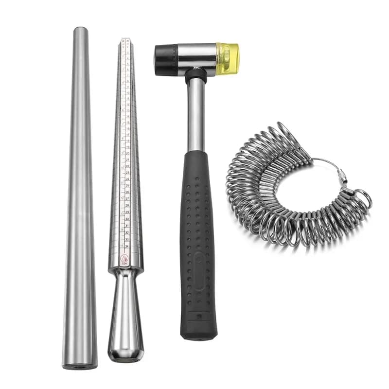 Professional Ring Enlarger Stick Mandrel Handle Hammers Ring Sizer Finger Measuring Stick for DIY Jewelry Making Measuring Tools