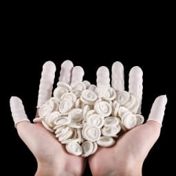 50/100 Pcs White Disposable Fingertips Protector Gloves Rubber Non-slip Finger Cover Cots For DIY Resin Mold Tool Supplies