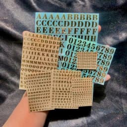 Gold/Silver Alphabet Glitter Epoxy Resin Metal Decorative Stickers English Letters Numbers UV Epoxy Resin Fillings Filler