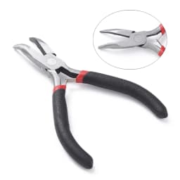 PandaHall Jewelry Pliers Bent Nose Plier Carbon-Hardened Steel Handmade Craft Jewelry Making Tools 12.5cm long