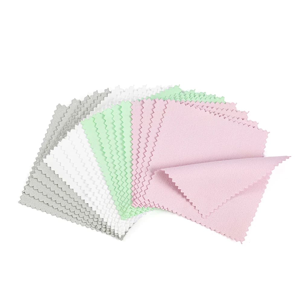 10Pcs Jewelry Polishing Cloths Soft Clean Wiping Cloth Remove Stains Double-Sided Cleaning Cloth For Silver Gold Jewelry Tools