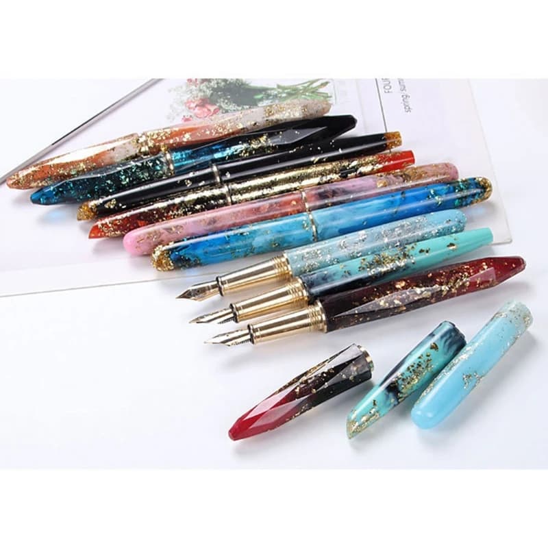 Fountain Pen Epoxy Casting Mold Cylinder Pen Shape Silicone Mold Pen Style Pen Casting Mold Ballpoint Epoxy Casting Mold