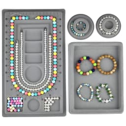 Flocked Bead Board Jewelry Making Tools DIY Bracelet Necklace Beading Organizer Jewelry Size Measuring Tool WorkBenches Tray