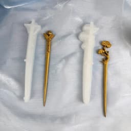 Hairpin DIY Silicone Mold Making Hair Stick Mould Jewelry Pendant DIY Crystal Epoxy Resin Mould