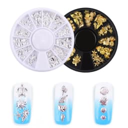 Ocean Theme Metal Rivets Resin Filler Jewelry Fillings Material Star Shell 3d Nail Art Decoration DIY Accessories