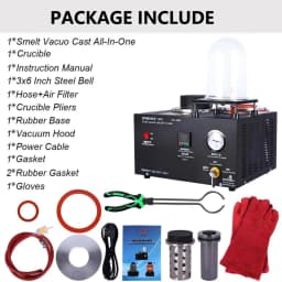 2KG Digital Display Metal Casting Furnace 1150°C High Temp Gold Silver Melting Vacuum Machine Jewelry Making Equipment