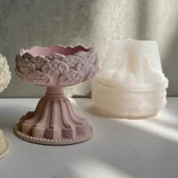 DIY Lotus-Candlestick Silicone Mold Lotus Bracket Resin Mold Lotus Tray Ornaments Epoxy Casting Mold Home Decoration