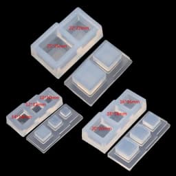 UV Resin Geometric Molds Hollow Quicksand Mold with Square Round Ellipse Mold for UV Resin Crafts DIY Jewelry Tool