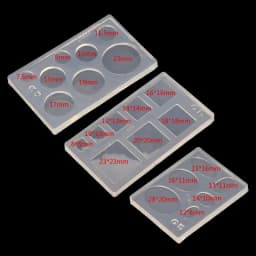 UV Resin Geometric Molds Hollow Quicksand Mold with Square Round Ellipse Mold for UV Resin Crafts DIY Jewelry Tool