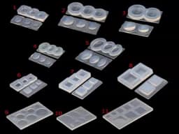 UV Resin Geometric Molds Hollow Quicksand Mold with Square Round Ellipse Mold for UV Resin Crafts DIY Jewelry Tool