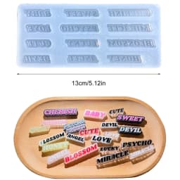 Chinese Character Japanese Alphabet Silicone Mold Love Heart English Letter Resin Quicksand Shaker Mold Jewelry Pendant Making