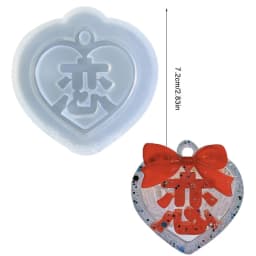Chinese Character Japanese Alphabet Silicone Mold Love Heart English Letter Resin Quicksand Shaker Mold Jewelry Pendant Making