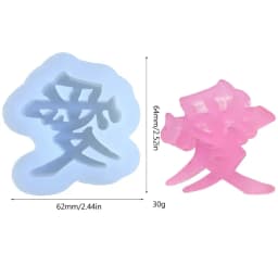 Chinese Character Japanese Alphabet Silicone Mold Love Heart English Letter Resin Quicksand Shaker Mold Jewelry Pendant Making