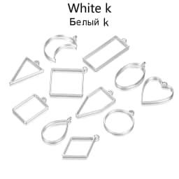 11 Style/lot Geometric Figure Charm Hollow Glue Blank Pendant Tray Bezel Epoxy Resin Molds For DIY Jewelry Making Supplies