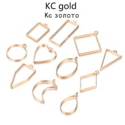 11 Style/lot Geometric Figure Charm Hollow Glue Blank Pendant Tray Bezel Epoxy Resin Molds For DIY Jewelry Making Supplies