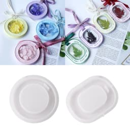 DIY Quicksand Silicone Mold Crystal Epoxy Resin Mold with Hole, Round/Oval-shaped Ornament Silicone Mould DIY Craft Hanging Tags