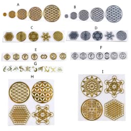 7 Chakra Geometric Copper Energy Tower Orgonite Stickers Flower Life Tree Pyramid Epoxy Resin Material Jewelry Making