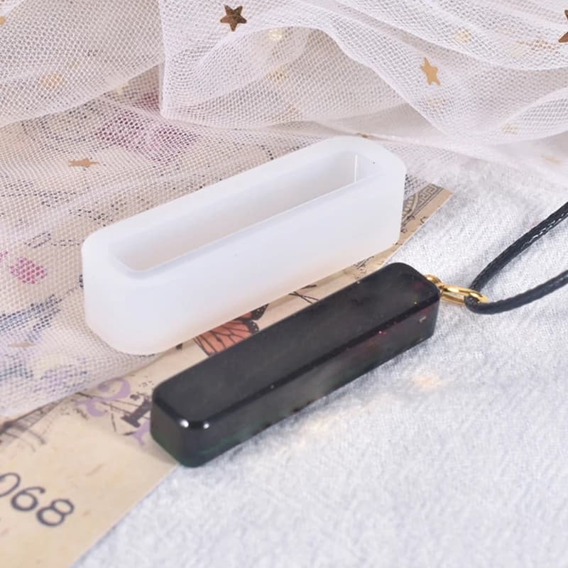 DIY Crafts Long Strip Necklace Epoxy Resin Mold Pendants Keychain Silicone Mould Handicrafts Mold Wholesale